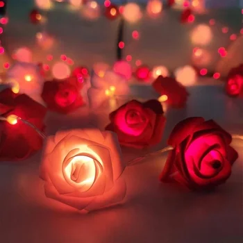 LED Ruže Kvet Osvetlenie Reťazce String Svetlá USB/batériové Vianočné Osvetlenie Led Rozprávkových Svetiel Záhradné Dekorácie Vonkajšie