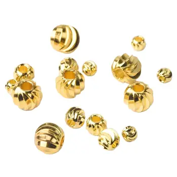 Kolo 3 mm 4 mm 6 mm Plicated Medi Kov Á Zlatá Farba Voľné Dištančné Remesiel Korálky Veľkoobchod veľa pre Šperky Robiť