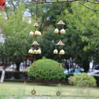 2 KS/Veľa 6 Zvony Medi zvonkohry Visí Fengshui Domov Vonkajší obytný Dvore, Záhradné Dekorácie