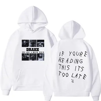 Rapper Drake Hoodie je To Všetko Blur Tour Albumy Grafické Mikina Muž Ženy Nadrozmerné Pulóver s Kapucňou Fleece Streetwear