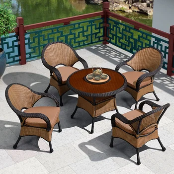 Kombinácia nádvorie stoly a stoličky vonkajšie voľný čas jedálenské stoly a stoličky, balkón villa vonkajšie ratan stoličky