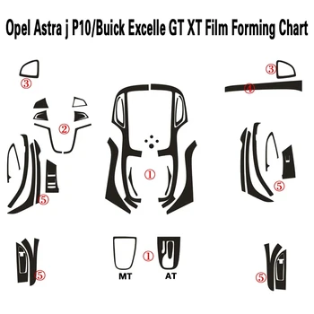 Auto Accessories5DCarbon Vlákniny Nálepky Na Opel Astra J P10 Buick Excell GT Interiéru Centrálny Ovládací Panel Dverí Rukoväť Zdobiť