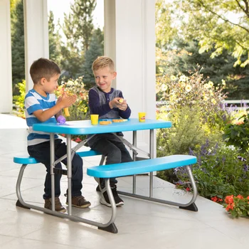 Detský Piknik Stôl, Modrá Skladací Stôl Kemping Kemping