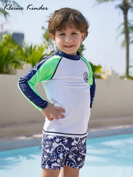 Dlhý Rukáv, Plavky Chlapec Kotvy Tlač Deti Plávanie Oblek UPF50 Letné Beach Vaňa Oblečenie Batoľa Dospievajúcich Chlapcov Deti Plavky
