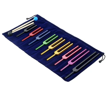 9 PC Tuning Fork Nastaviť Ladenie Vidličky Multicolor Pre Liečenie Čakier,Zvukovej Terapie,Držať Telo,Myseľ A Ducha V Dokonalej Harmónii