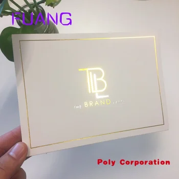 2019 Vlastné vysoko kvalitné vizitky luxusnej Zlatej fólie logo tlač vizitiek s logom