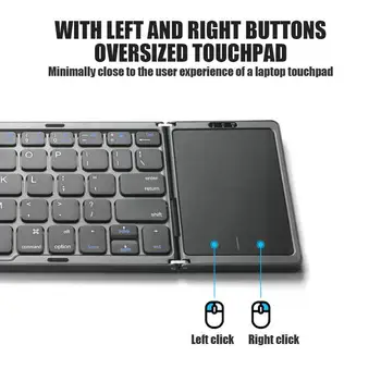 Tri-skladacie Bezdrôtová BT Klávesnicu Tastatur Mit Touchpad Push Pre Multi-systému Mobilné Telefóny, Tablety Tastatur Mit Touchpad A6U5