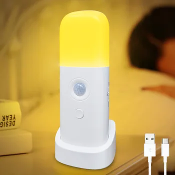 Senzor pohybu, Nočné Svetlo Vnútorné USB Nabíjateľné Stmievateľné LED Svetlo Prenosné Pohybom Aktivované Nočné Lampy, detská Izba Spálňa