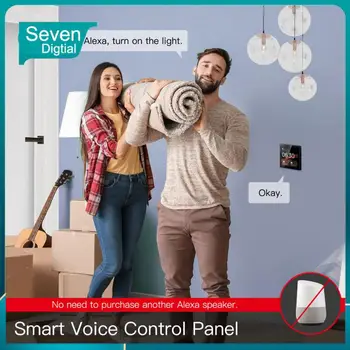 Kompatibilné S Amazon Alexa Ovládací Panel S inteligentnou Život Aplikácia Multi-funkčné Dotykový Displej Prepínač 4 Palcov Smart Home Tuya
