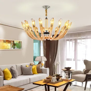 Moderné LED Crystal Glass luster osvetlenie Nordic svietidlá luxusné svietidlá, obývacia izba prívesok lampy spálňa závesné osvetlenie