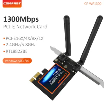 COMFAST RTL8822BE 1300Mbps PCIE Adaptér Bezdrôtovej siete 2.4 G/5 ghz 11AC PCI-E Karty Wifi s 3dBi Anténa Wi-Fi Prijímač pre Win10