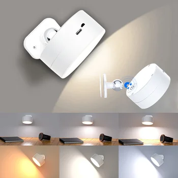 USB Nabíjateľné LED Nástenné svietidlo Dotykové Diaľkové Ovládanie a Nástenné Sconce Svetlá 3 Úroveň Jasu Pre Spálne Lampa na Čítanie