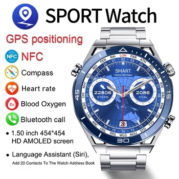 2023 GPS Smart Hodinky Mužov NFC Pre Xiao Huawei Android Športové Hodinky 454 * 454 HD Displej, Fitness Hodiny Bluetooth Hovor Smartwatch